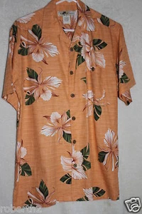 Joe Marlin Hawaiian Camp Style Shirt Peach M 55/45 Cotton/Rayon - Picture 1 of 3