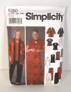 Simplicity 5360 Pants, Skirt, Kimono & Tunic or Top Women's 18W-24W Pattern UC - Picture 1 of 2
