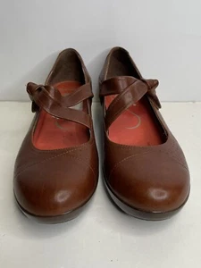 Dansko Leather Mary Janes Deidra Knot Brown Cognac Hook Loop Size 41 US 10.5-11 - Picture 1 of 12