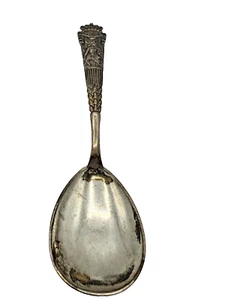 1920 Christian F. Heise Danmark Silver Spoon .826 sterling Justitia holding flag - Bild 1 von 11
