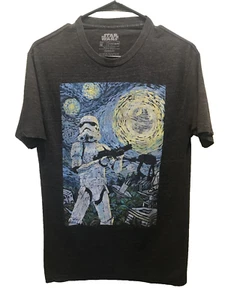 Star Wars Storm Troopers Van Gogh Starry Night T Shirt Size Large Gray - Picture 1 of 5