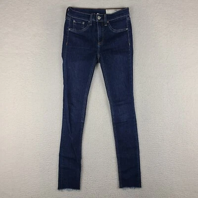 Rag Bone Jeans Womens 24 Blue 10" Skinny Fray Dark Wash Denim * - Image 1 of 4
