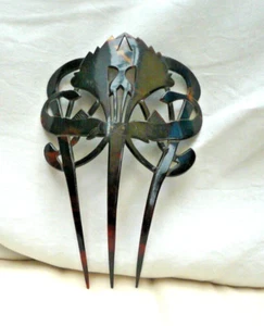 ANTIQUE SPANISH HAIR COMB 9" decorated with fishes - Picture 1 of 4