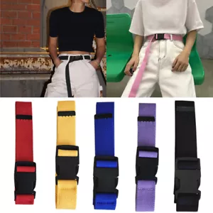 Männer Damen Unisex Canvas Stoff Gurtband schwarze Schnalle Arbeit Gürtel Armee Großhandel- - Bild 1 von 18