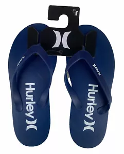 NUEVO Hurley One and Only Mens Flip Flop Sandalias Tanga Solid Dark Blue Navy White - Imagen 1 de 6