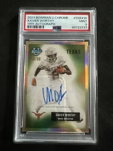 XAVIER WORTHY 2023 Bowman U On Card 1955 Autograph Green 58/99 PSA 9 - Picture 1 of 3