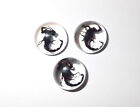 Insect Cabochon Black Scorpion Specimen Round 13 Mm Clear 3 Pieces Lot