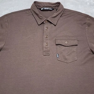 Camisa de golf Travis Mathew para hombre grande marrón lisa informal manga corta polo Pima - Imagen 1 de 10