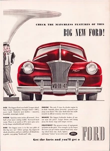 Print Ad Ford 1940 Super Deluxe Full Page Large Magazine 10.5"x13.5" - Picture 1 of 1