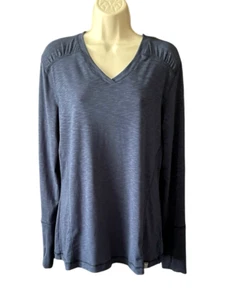 Camisa Top Title Nine Manga Larga Mujer Talla L Azul Pulgares Activo Cuello en V - Imagen 1 de 11