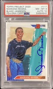 Mariano Rivera Signed Topps Project 2020 #117 Blake PSA/DNA Card NM-MT8 Auto 10