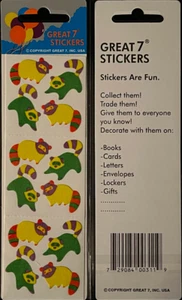 12 Packungen Fuzzy Raccoon Aufkleber, "Tolle 7" Sticker Designs, PFZ1102 - Bild 1 von 9