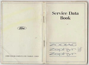 Ford Zodiac & Zephyr Mk IV V4 & V6 Original Service Data Book 1966 No. 63277/366 - Picture 1 of 2