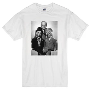 EDGAR BERGEN CHARLIE McCARTHY MORTIMER SNERD VENTRILOQUIST TV WHITE T-SHIRT - Picture 1 of 1