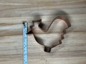 HEAVY DUTY Copper Cookie Cutters Rooster Chicken Bird Farm 5.2” Tall; 1.25” Deep - Picture 1 of 5