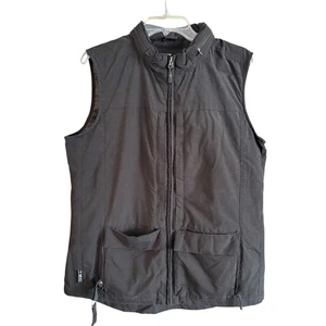 SCOTTeVEST Women’s QUEST Vest Black Size XL Zip Up Pockets Hidden Hood - Picture 1 of 6