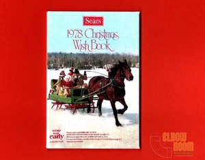 Libro de deseos Sears 1978 arte de portada 2x3" imán nevera/armario catálogo de Navidad - Imagen 1 de 2