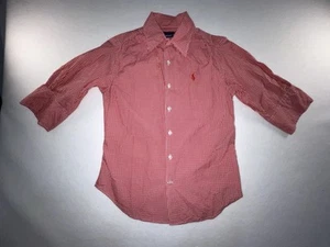 Ralph Lauren Sport Kurzarmbluse mit Knopfleiste rot kariert Damengröße 6 - Bild 1 von 8