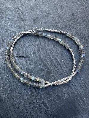 Handmade Hill Tribes Sterling Silver And Labradorite Beaded Bracelet  - Image 1 of 4