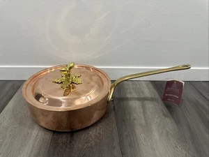 RUFFONI HISTORIA KUPFER SAUTETOPF GEHÄMMERT 9" 2,5 QT MESSINGGRIFF EICHELKNOPF NEU - Bild 1 von 9