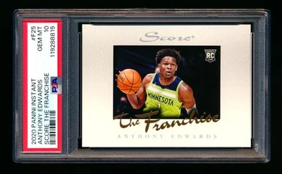 2020-21 PANINI INSTANT #F25 ANTHONY EDWARDS RC SCORE FRANCHISE ROOKIE PSA 10 GEM - Image 1 of 2