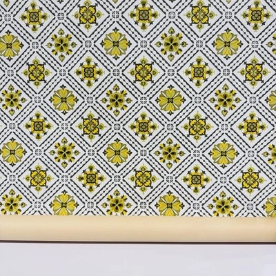 Vintage MCM Geometric Diamond Shape Avocado Green Wallpaper Partial Roll 27”x51” - Image 1 of 3