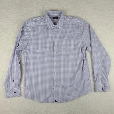 UNTUCKit рубашка мужская большой синий фиолетовый чек клетку производительности платье на пуговицах - Изображение 1 из 4