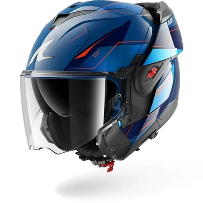 CASCO SHARK OXO MEKARIUM BUO BLU CROMATO ARANCIONE LUCIDO TAGLIA XS S M L XL XXL - Image 1 of 4
