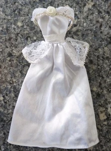 Vintage Barbie Wedding Gown Mattel Strapless Lace Peplum Tagged Dress 90's - Picture 1 of 9