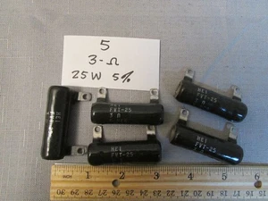 (5) Huntington Resistor HEI Vishay FVT-25 3-Ohm 25W Wirewound Vitreous Coated - Picture 1 of 1