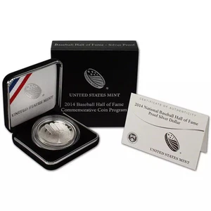 2014-P National Baseball Hall Of Fame Commemorative Silver Dollar Proof - Picture 1 of 1