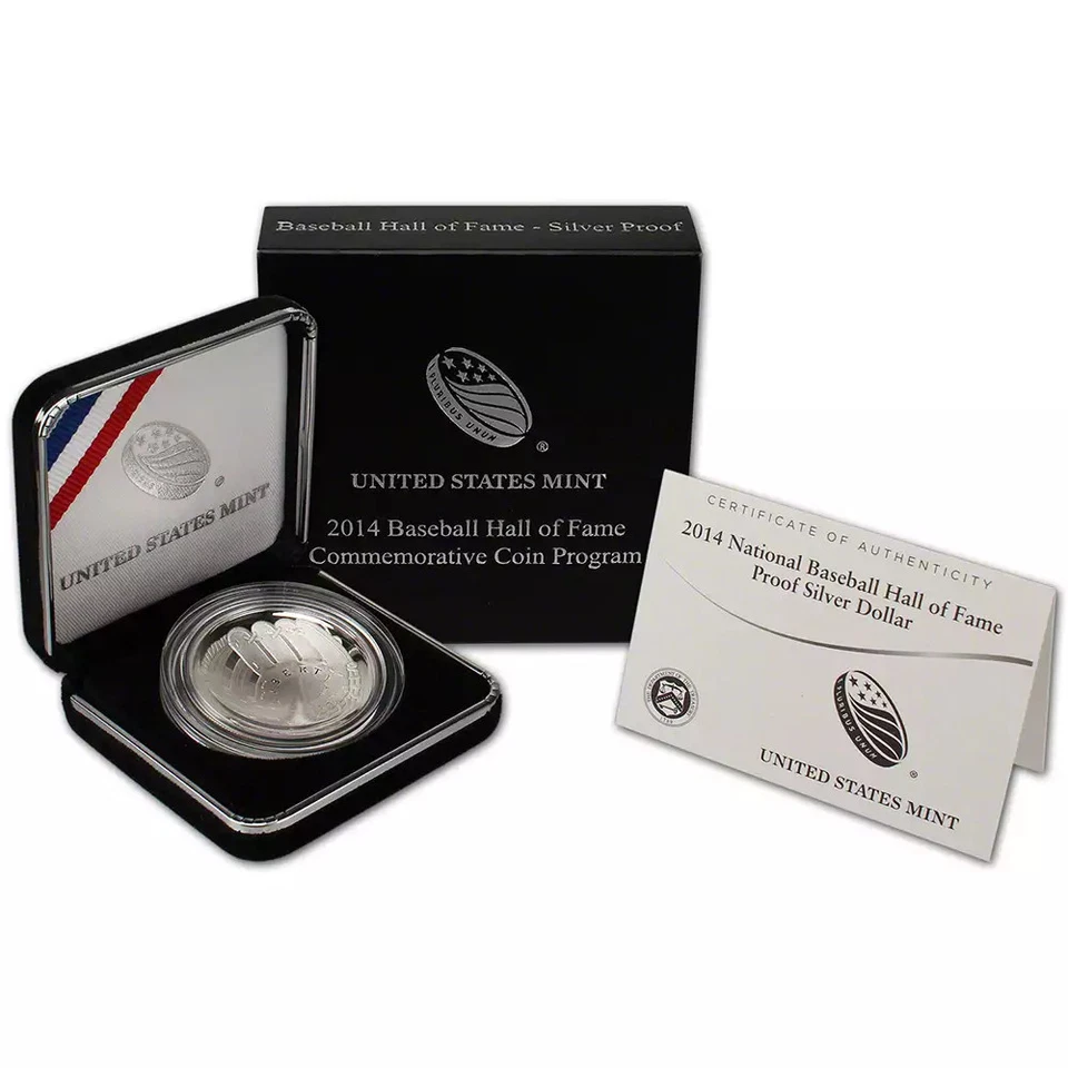 2014-P National Baseball Hall Of Fame Commemorative Silver Dollar Proof - Image 1 of 1