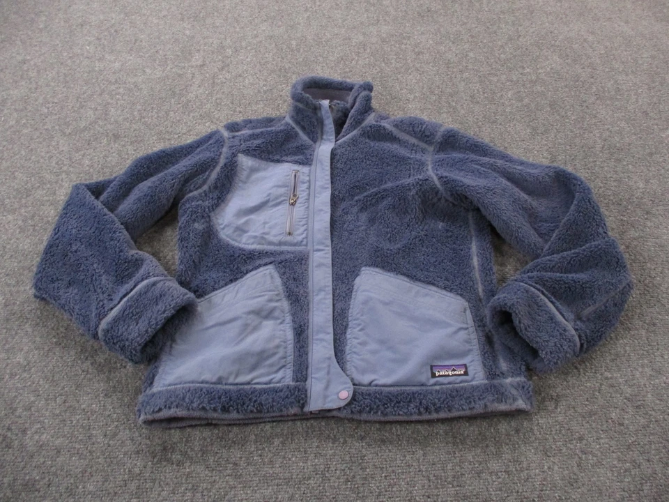 Chaqueta Patagonia Mujer S Azul Reversible Polar Difuso Suéter Exterior 27284 Foto 1 de 4