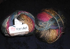 DESTASH Lot of 2 Skeins of Yarn Art Harmony Worsted Yarn Worsted Wool Blend A-5 - Picture 1 of 1