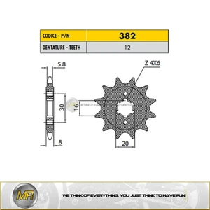 CAGIVA WMX 125 1989 1990 1991 1992 PIGNONE ACCIAIO SUNSTAR PASSO 520 - 12 DENTI - Picture 1 of 1