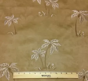 P KAUFMANN ISOLA DI PALMA SCAMOSCIATO JACQUARD CUSCINO ARREDO TESSUTO DA CANTIERE 54"W - Foto 1 di 5