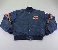 Vintage Chicago Bears Jacket Mens Large Starter Pro Line Satin Quilted Coat ^