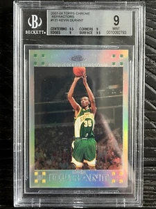 2007-08 Topps Chrome REFRACTOR /1499 #131 Kevin Durant Rookie RC BGS 9 MINT - Foto 1 di 2