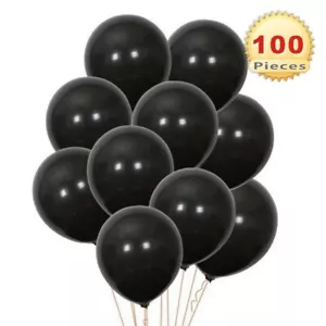 PMLAND 100 Stück schwarze Latex Party Luftballons 12 cm - Bild 1 von 6