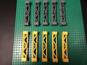 LEGO Lot of Ten 2x2x10 Triangular Support Girder Gray and Yellow - Picture 1 of 1