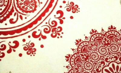 Essential Home Dallion Medallion Placemat Neutral / Red / Multi  13x19" - Image 1 of 4