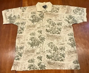 Knights Sportswear Mens L Polo Golf Rugby Hawaiian Tropical Shirt Aloha - Picture 1 of 7