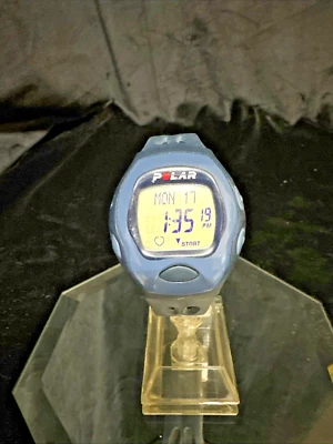 Reloj Digital Polar Vintage Para Hombre Azul Marino Alarma Banda Goma CE0537 Foto 1 de 4