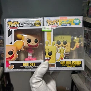 Glove World Bob Esponja #1671 & Dee Dee #1068 Funko Pop Set Cartoon Network - Imagen 1 de 15