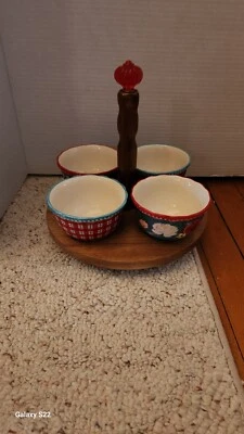 Brand New Pioneer Woman Wishful Winter 5 Piece Lazy Susan Condiment Set! - Image 1 of 4