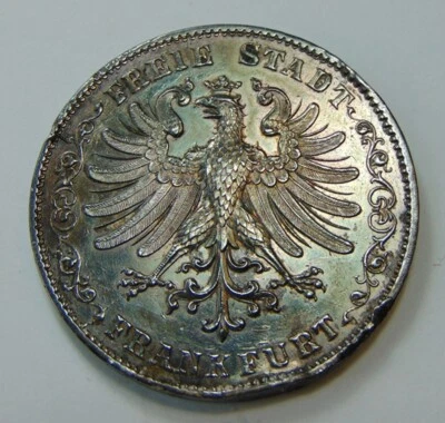 1846 German States - Frankfurt ~ 3-1/2 Gulden, 2 Thaler ~ Rare and Beautiful - Image 1 of 4