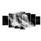 sechars XLarge 7 Piece Black and White Photo Canvas Prints Dreamlike Waterfal...