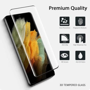 3D Tempered Glass For Samsung S24 S23 Ultra S22 S21 Curved Screen Protector Film - Picture 1 of 11