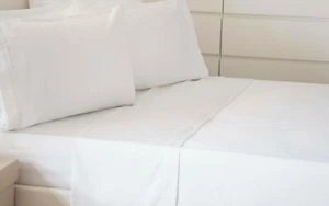 200 Thread Count Egyptian Cotton Bed Linen All Sizes in White - Picture 1 of 9