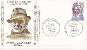 Enveloppe Philatélique 1983 Héros de la France Hommage à Jean Moulin 7 - Picture 1 of 2